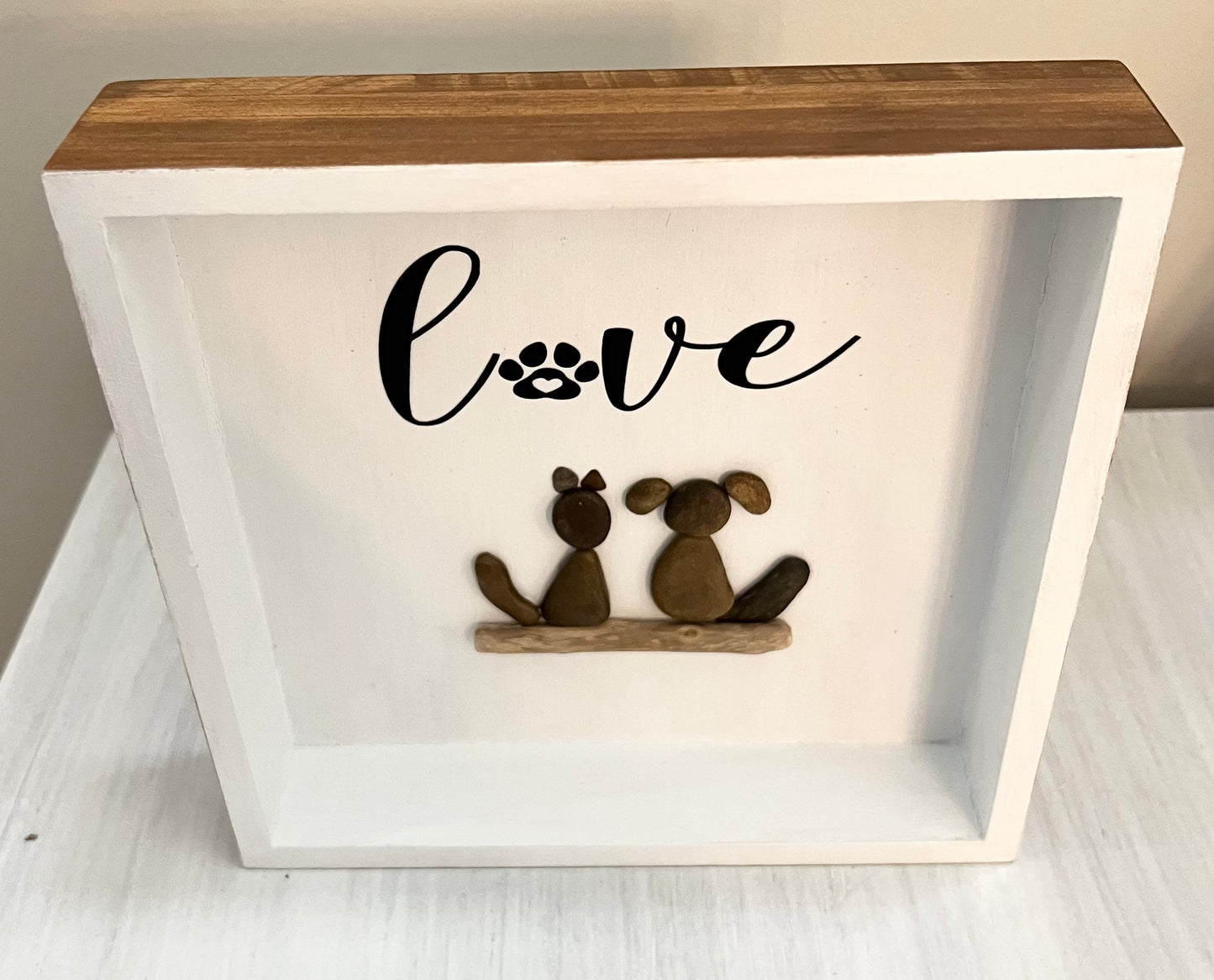 Custom Pebble Pet Shadow Box - NOT Personalized