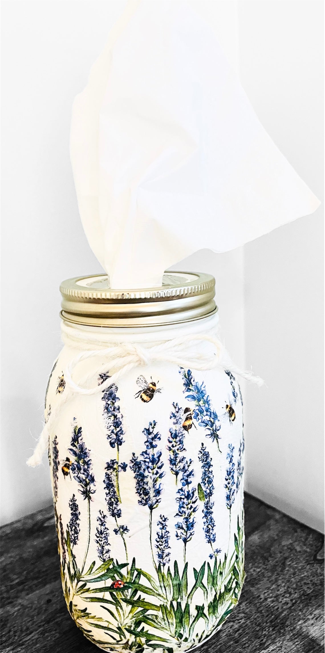 Mason Jar Tissue Holder - French Country themed