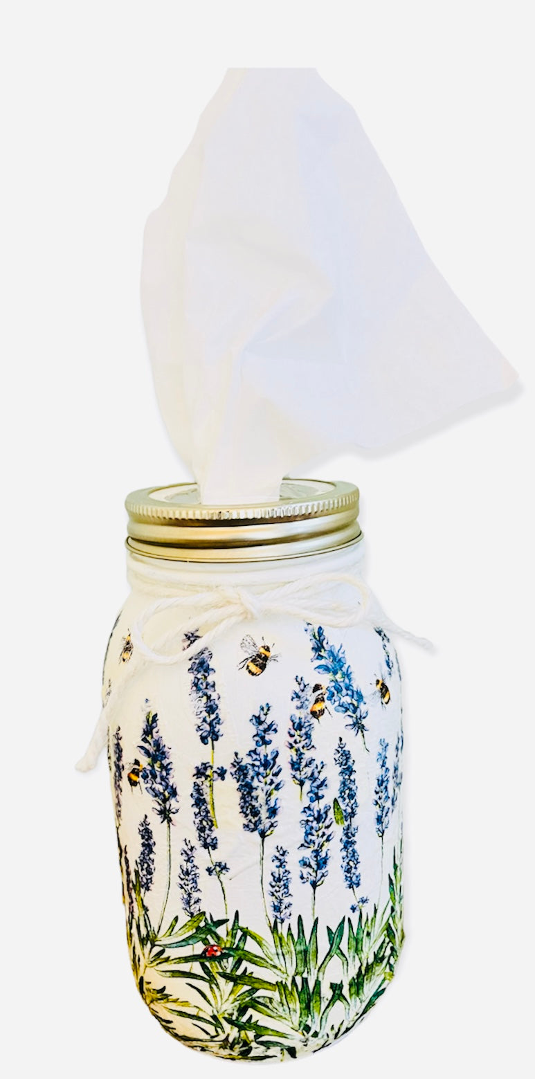 Mason Jar Tissue Holder - French Country themed